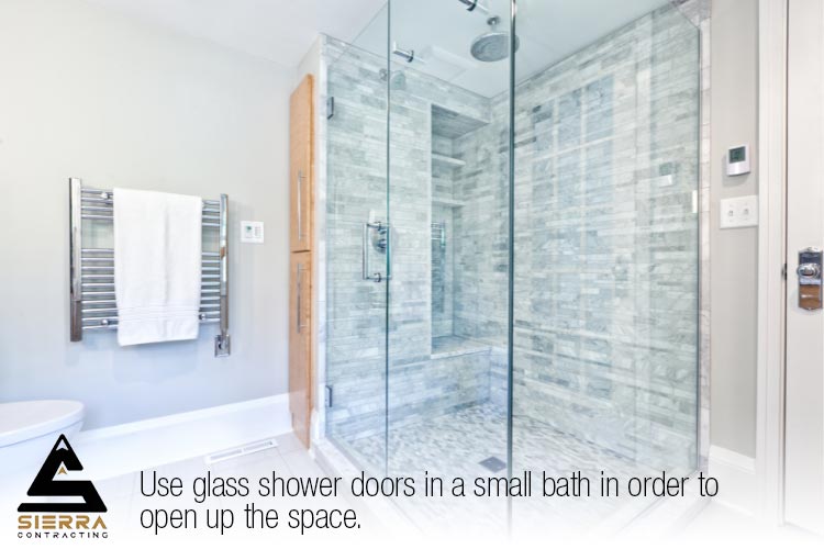 small bathroom glass shower doors