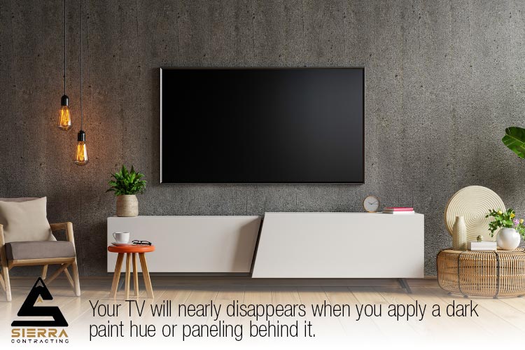 dark background for decorate the space around TV