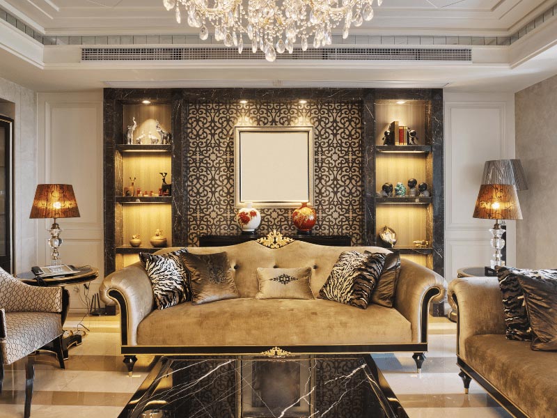 luxury living room design in dubai