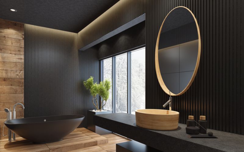 modern black bathrooms