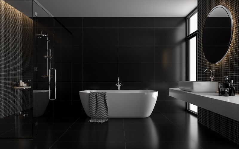 luxury black bathrooms