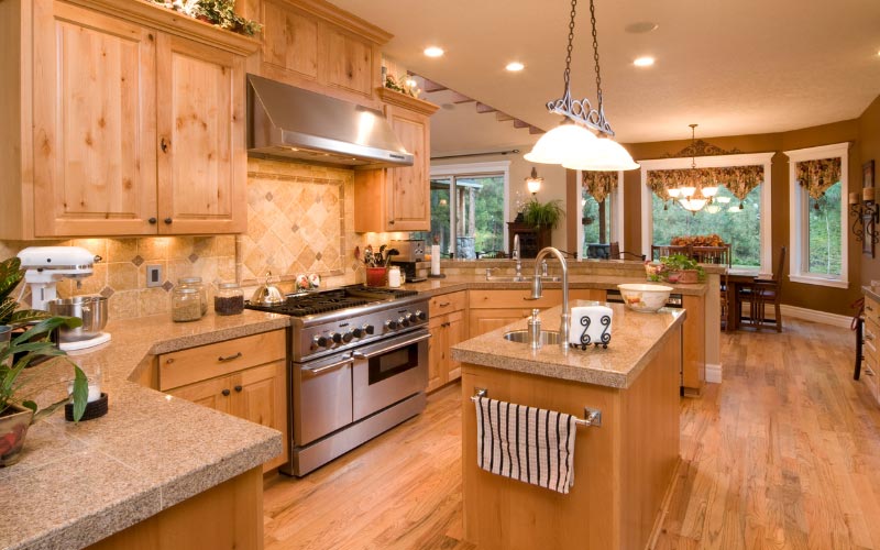 wooden kitchen island